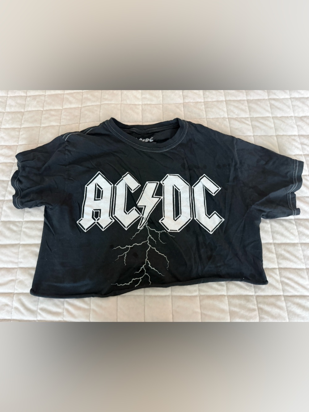 AC/DC Black and White Lightning Graphic Women’s Tee